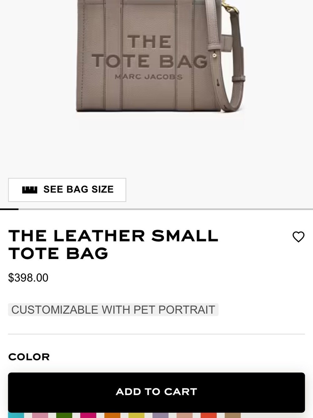 Marc Jacobs The Tote Bag Small Pebbled Leather Tote in Taupe - Picture 4 of 4